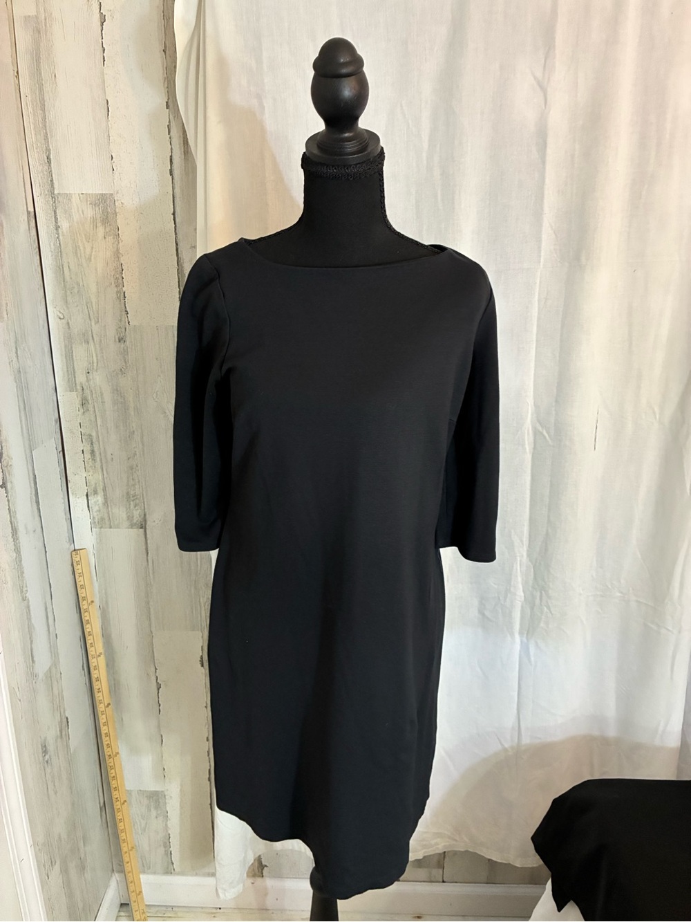 Lands' End Black Midi Shift Dress